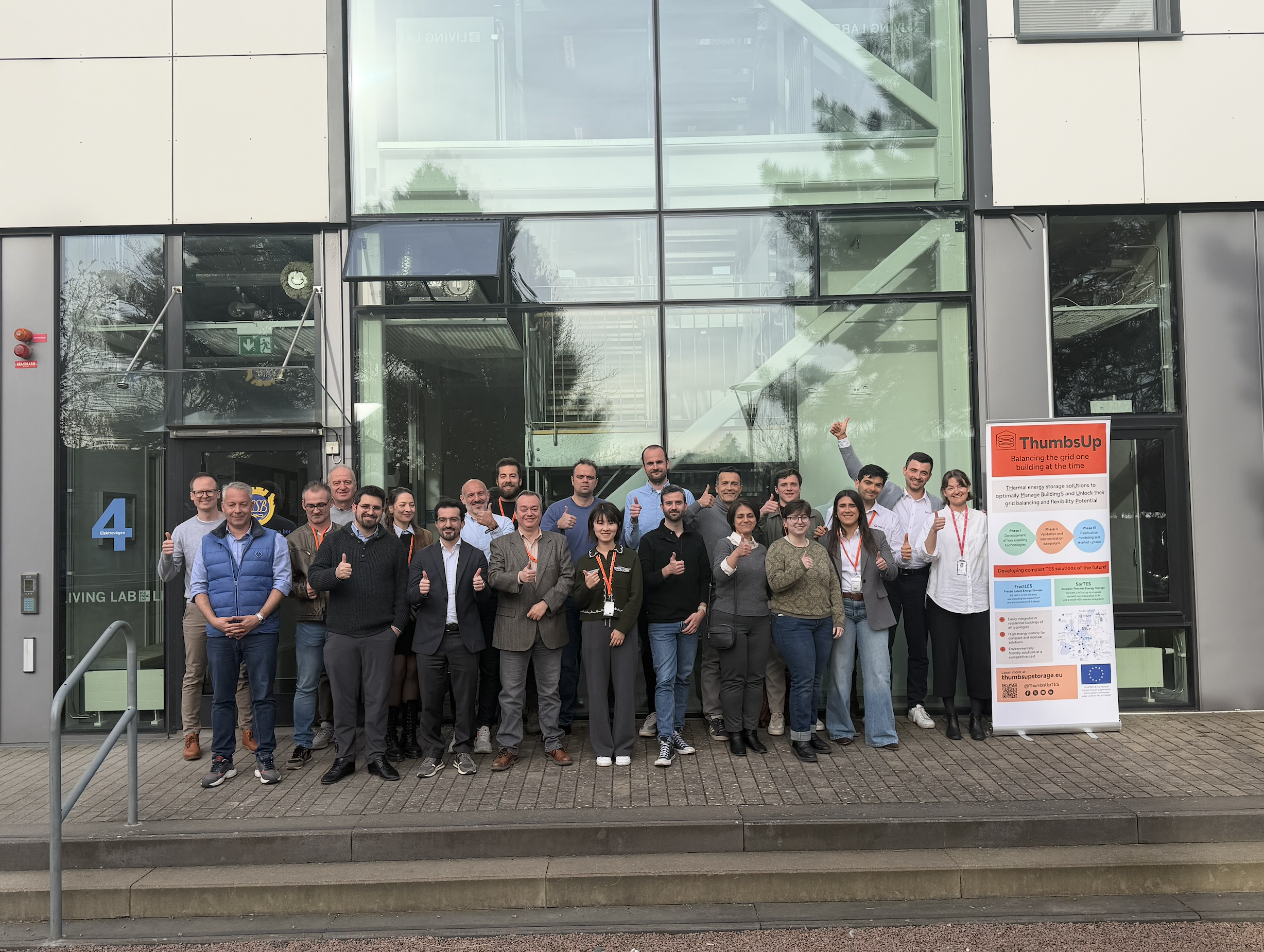 Group picture of the ThumbsUp team outside HSB Living Lab